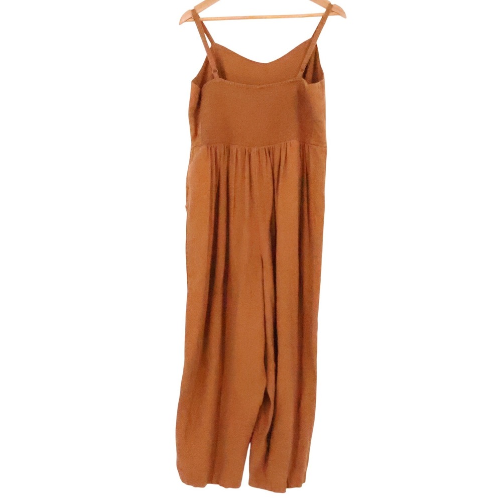 Old Navy Linen Blend Cami Jumpsuit Wide Leg Warm Coffee Womens Granola  Size‎ XL - Picture 7 of 11